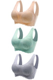 3 Pieces Plus Size Ice Silk Bra Seamless Latex Bras For Women