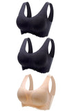 3 Pieces Plus Size Ice Silk Bra Seamless Latex Bras For Women