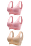 3 Pieces Plus Size Ice Silk Bra Seamless Latex Bras For Women