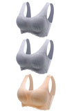 3 Pieces Plus Size Ice Silk Bra Seamless Latex Bras For Women