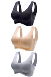 3 Pieces Plus Size Ice Silk Bra Seamless Latex Bras For Women