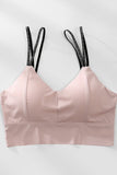 Women Ice Silk Hollow Back Latex Sports Bra