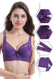 Women Plus Size Maximum Cleavage Underwire Push Up Lace Bra