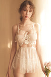 Appeal sexy hold bosom underwear temptation perspective suit sleep skirt hollow lace hot suit