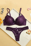 Lightly Padded Lace Design Bra And Panty Sets