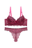 Leopard Print V-cut Bra And Cut-out Panty Sets