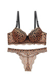 Leopard Print V-cut Bra And Cut-out Panty Sets