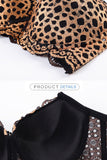 Leopard Print V-cut Bra And Cut-out Panty Sets