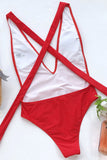 European and American Swimwear Solid Color One-Piece Swimsui