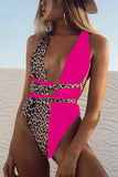 European and American Swimwear Solid Color One-Piece Swimsui