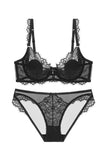 Summer Ultra-thin Breathable Underwire Eyelash Lace Bra And Panty Sets