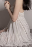 Spring/summer original deep V slip dress sweet breast cushion pajamas lace-up nightgown bathrobe home dress set