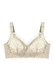 Women Comfortable Minimizer Wirefree Lace Bra