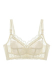 Women Plus Size With Mesh Full Coverage Wireless Ultra-thin Minimizer Lace Bra