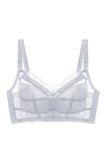 Women Plus Size With Mesh Full Coverage Wireless Ultra-thin Minimizer Lace Bra