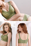 Women Plus Size With Mesh Full Coverage Wireless Ultra-thin Minimizer Lace Bra