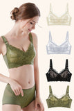 Women Plus Size With Mesh Full Coverage Wireless Ultra-thin Minimizer Lace Bra