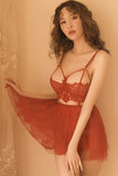 Appeal sexy hold bosom underwear temptation perspective suit sleep skirt hollow lace hot suit