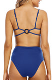 Women Back O-Ring Bikini Swimsuit Two Pieces Swimwear