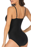 Women One Piece V Neck Swimsuits Sexy Hollow Out Sport Bathing Suit