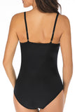 Women One Piece V Neck Swimsuits Sexy Hollow Out Sport Bathing Suit