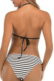 Sexy Silver Yarn Stripe Bikini Two Piece Bathing Suit