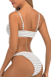 Sexy Women Silver Yarn Stripe Bikini Set