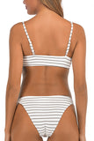 Sexy Women Silver Yarn Stripe Bikini Set