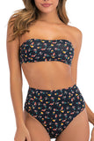 Women Floral Print High Waist Bikini Set Swimsuit