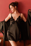 New European and American sexy lace long-sleeved pajamas tempt nightgown home service underwear.